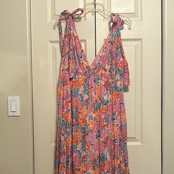 Banjanan NWT Cosmos Bloomsbury Dawn 100% Cotton Maxi Dress L - Picture 1 of 6